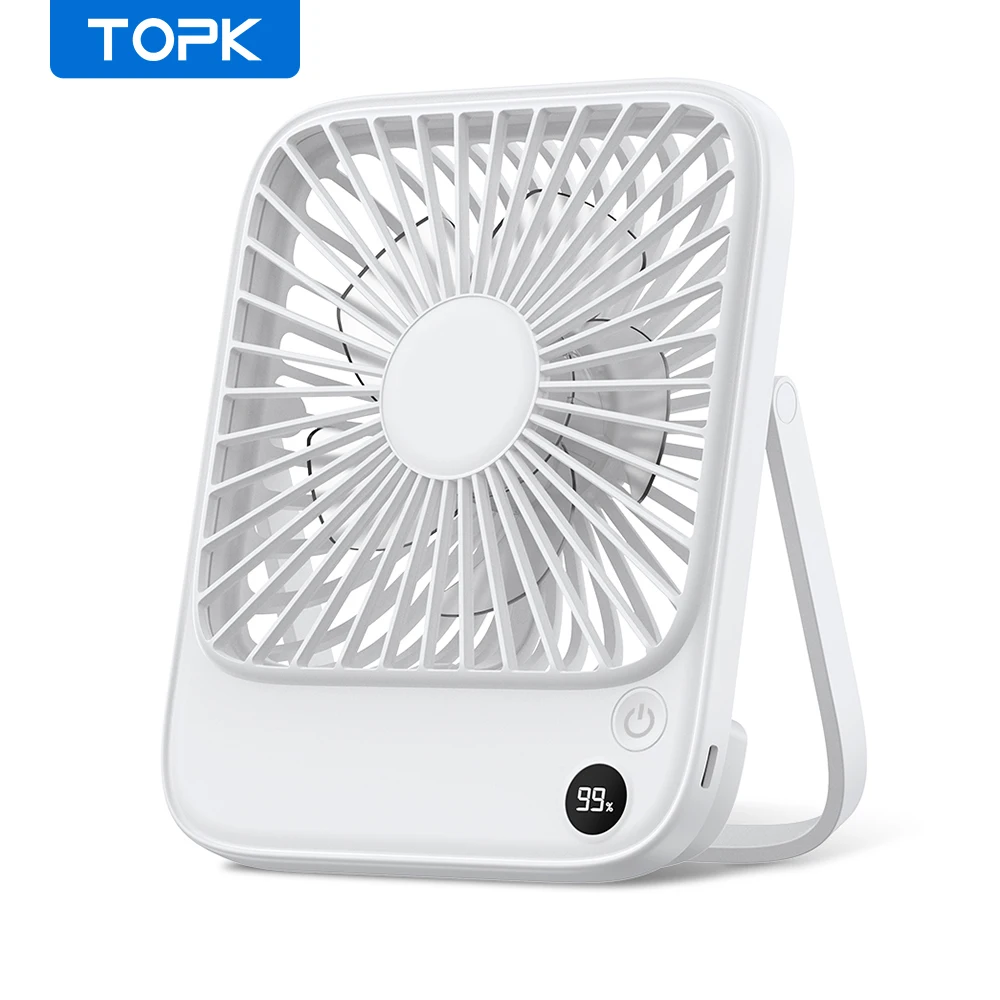 (branco 2000mah) Mini Ventilador Portátil Ultrafino De 5000mah Com Usb