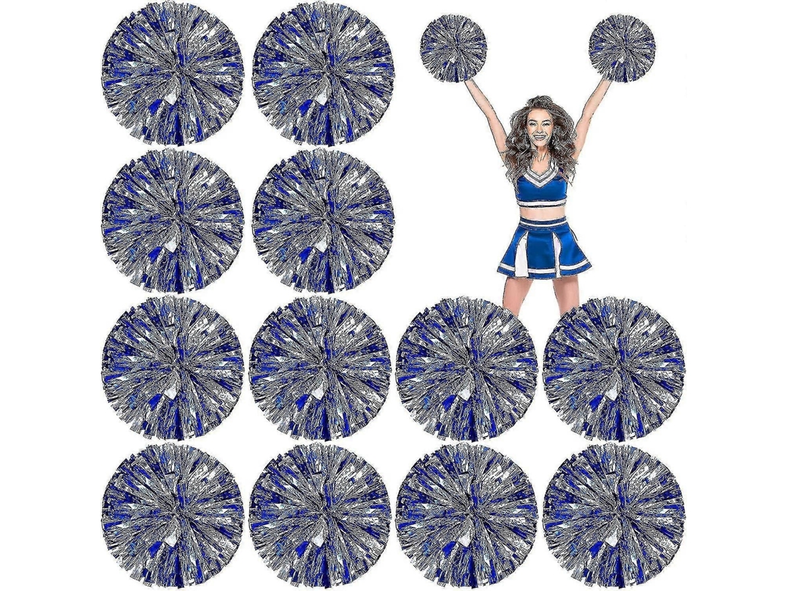 24 Pompons Metálicos De Líder De Torcida, De 12 Polegadas, Com Bastão