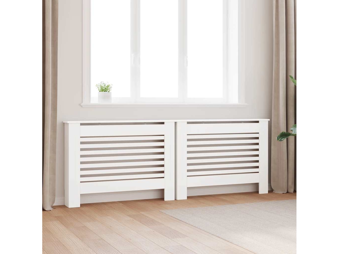 Vidaxl Coberturas De Radiador 2 Pcs 112x19x81,5 Cm Mdf Branco