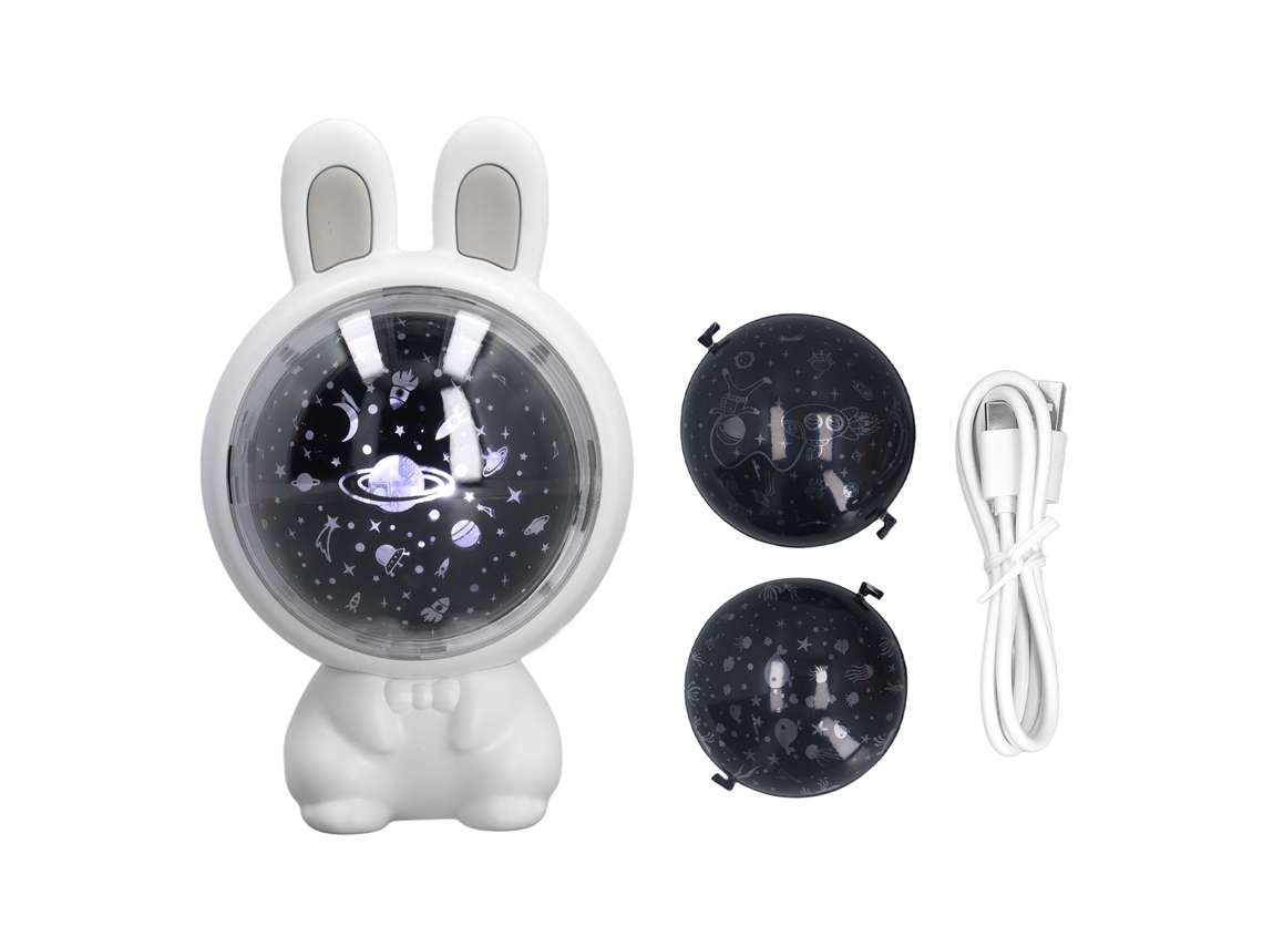 Laxiscreed Projetor De Estrelas Conejo Com Luz Suave 5v Para Quarto Branca