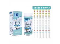 Tiras de Teste de Piscina 16 em 1 Tiras de Teste de Qualidade Da Água 100 Peças de Tiras de Teste de Piscina Teste de Ph de Piscina Ki153 SSS