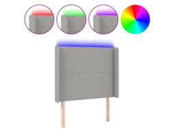 Cabeceira com luzes LED em tecido cinza claro MAISON EXCLUSIVE (93x16x118 cm)