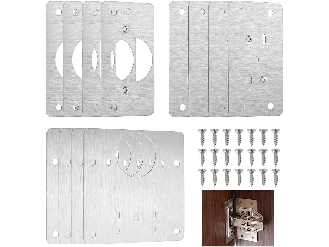 Kit De Reparo Dobradiças Para Armários Ph Pandahall Com 12 Peças Em 3-estilos, Placas De Fixação Para Dobradiças Portas
