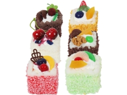 Conjunto De 6 Ímãs Geladeira Em Formato Bolo Artificial Pu, Ideais Para Decoração De Casa E Cozinha Acessório Durável