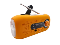 Rádio de Emergência AQUAFORGE com Manivela, Energia Solar, Lanterna e Bateria Externa 2000mAh
