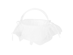 Cesto de Flores Branco Romântico para Casamento Decoração com Fita e Gaze com S/MARCA