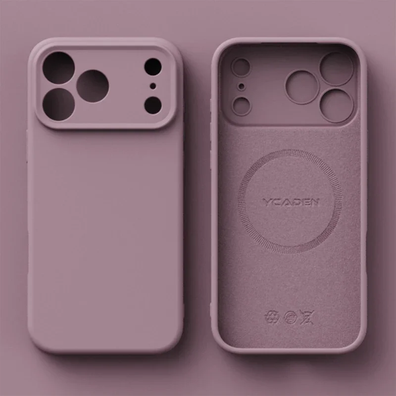 (roxo 12promax) Capa Magnética Original De Silicone Líquido Para Celular, Compatível Com Carregamento Sem Fio.