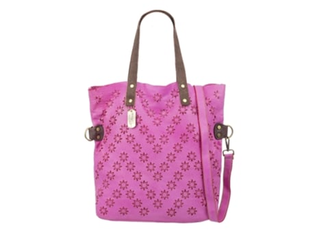 Bolsa De Mulher Firenze Artegiani Badia Shopper Genuíno Design Estrelas Rosa (41)