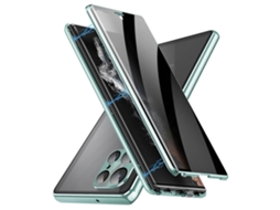 Capa De Celular Magnética De Metal E Vidro Temperado Para Samsung Galaxy S23 Ultra 5g Com Privacidade Total