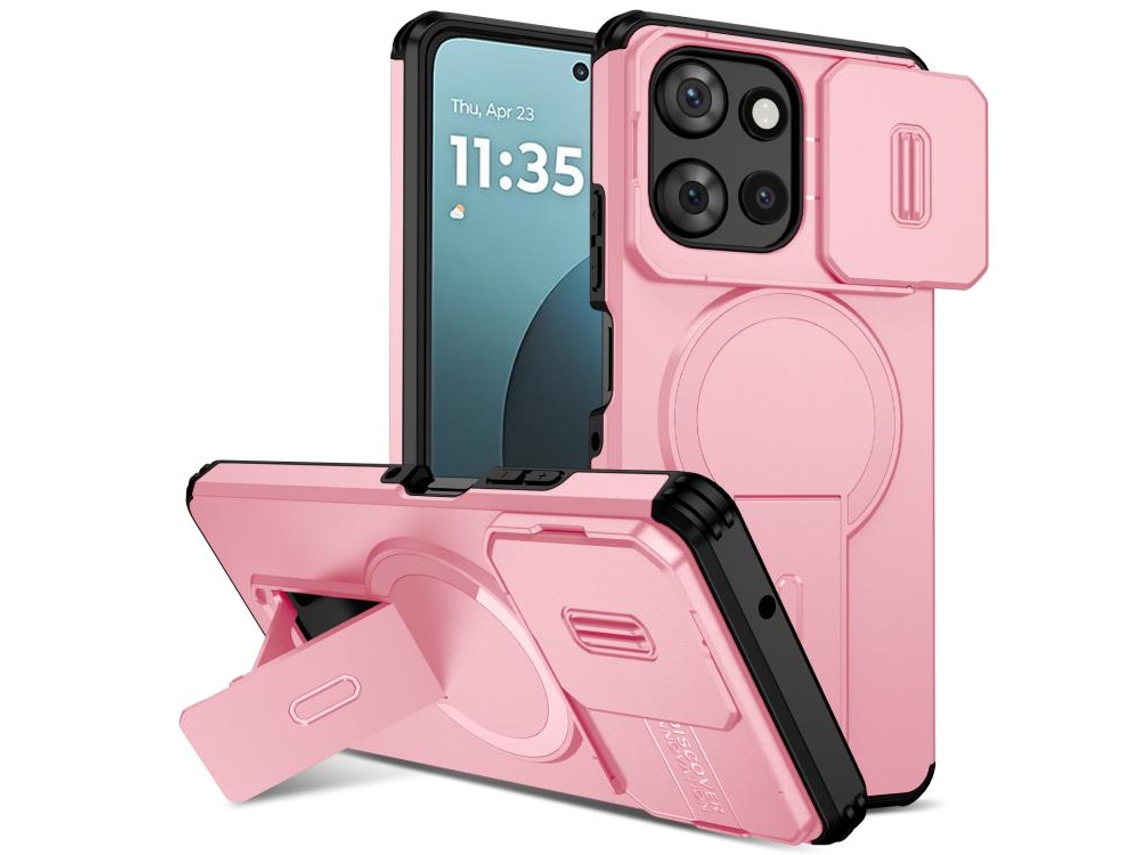 Capa Zruxe Compativel Com Motorola Moto G Play 5g / G Power 2025 (suporte Magsafe - Protecao Deslizante - Rosa)