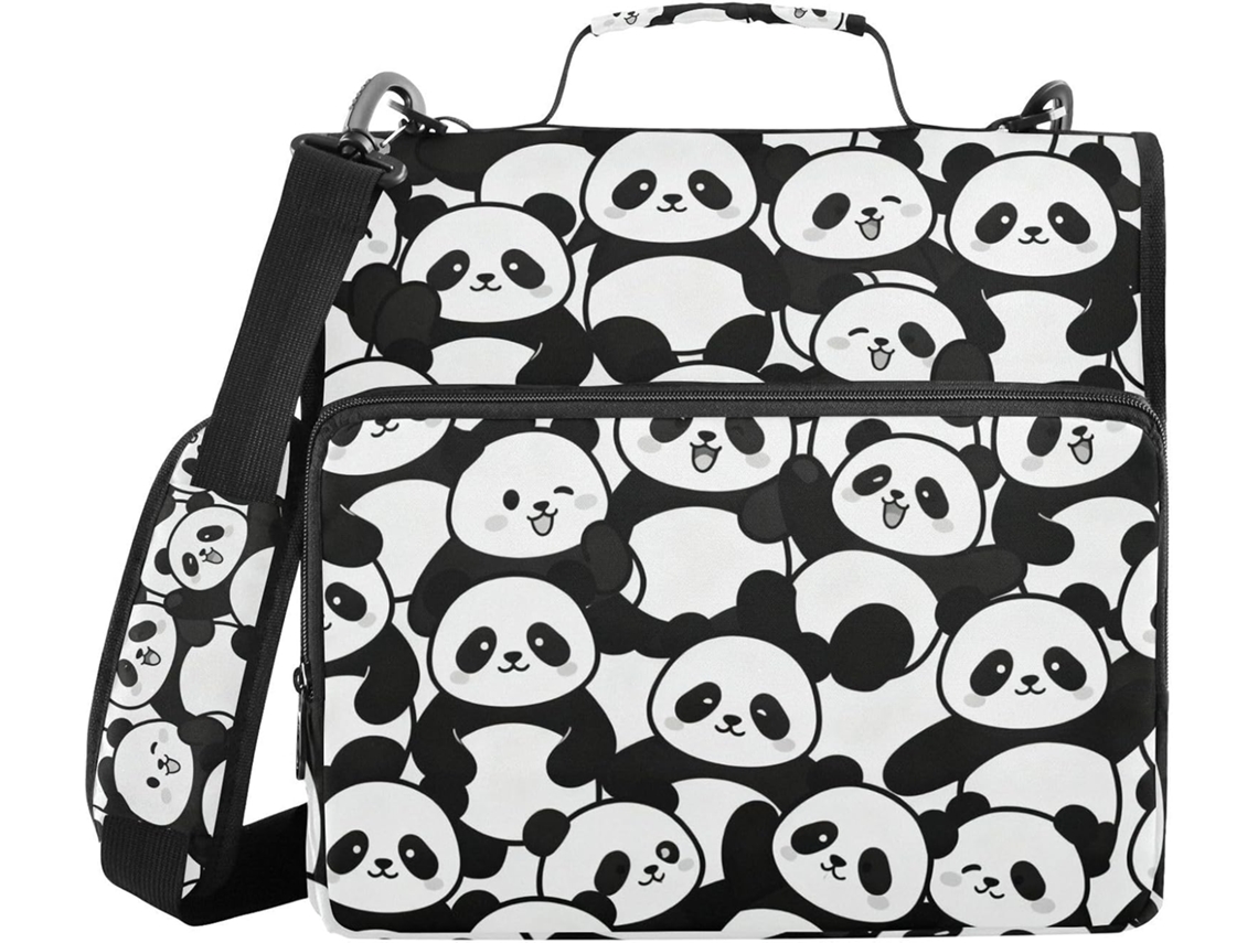 Pasta Panda com zíper de 3,8 cm de altura, fácil de transportar e organizador para estudantes de nível intermediário.