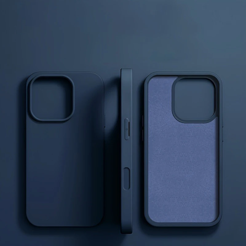 Capa De Luxo Em Silicone Líquido Para Iphone (azul, Modelo 11), À Prova De Choque E Com Toque Macio.