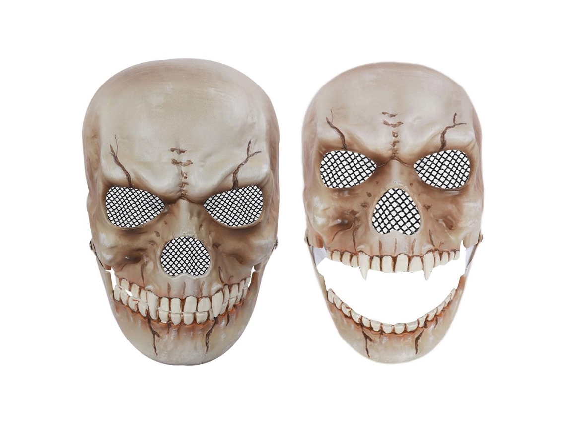 Máscara de Esqueleto Mali com Mandíbula Móvel para Halloween, Carnaval e Cosplay de Terror