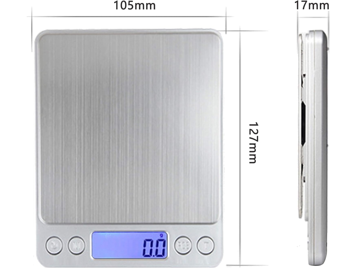 Balança Digital De Cozinha Recarregável Por Usb 3 Kg/0,1 G Balança De Superfície De Alta Precisão Para Alimentos Em Aço Inoxidável Brilvibera