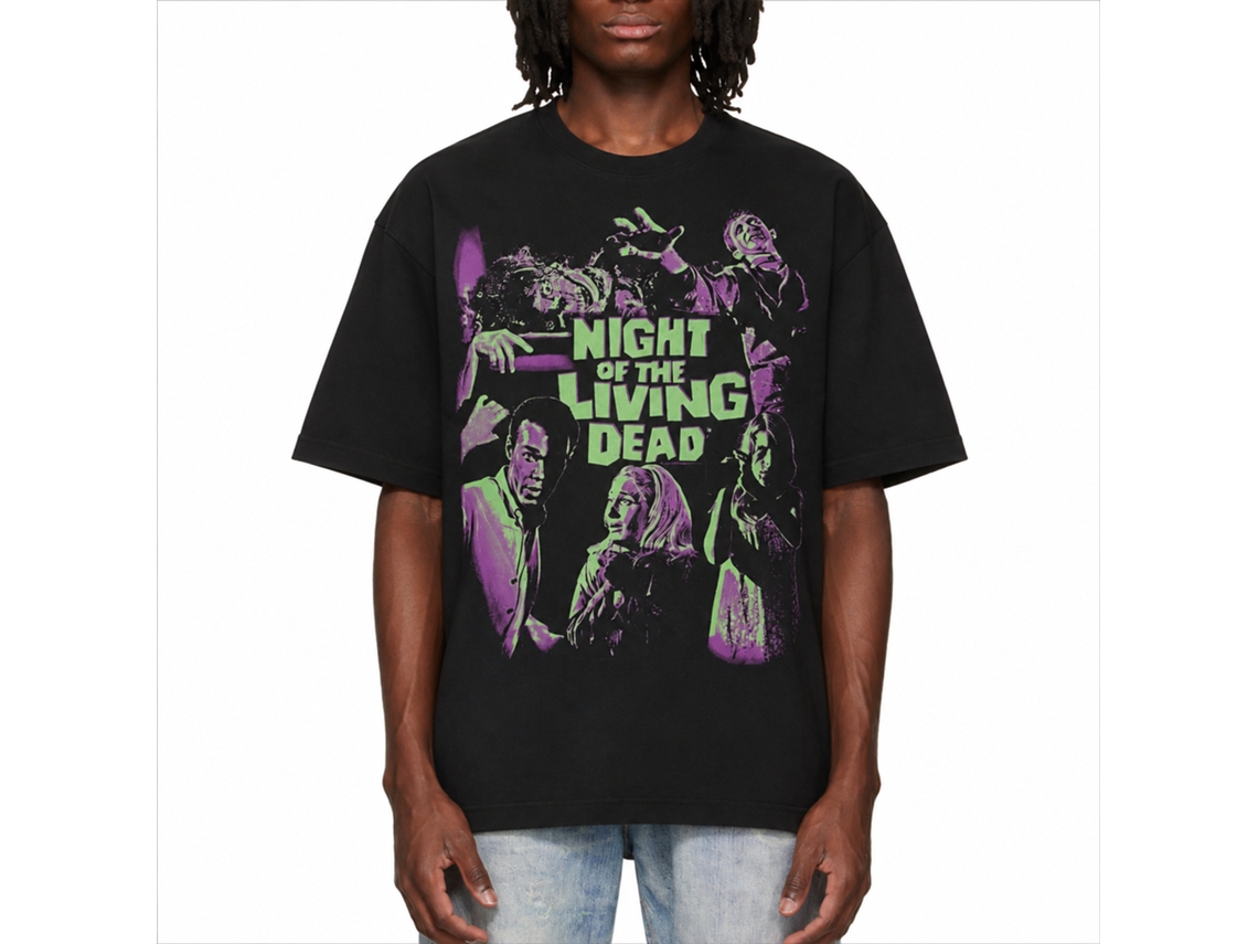 Rockinstone Night Of The Living Dead Notld Bright Two Tone Black T-shirt Size:m