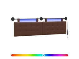 Conjunto 1 Cabeceira Suspensa Vidaxl Castanho Couro Sintético (170 X 55 X 5 Cm)