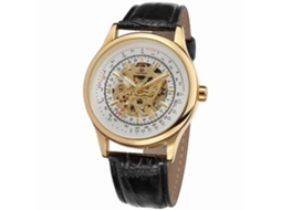 Reloj Mecánico Automático Para Hombre Forsining Con Caja Dorada Y Dial Blanco