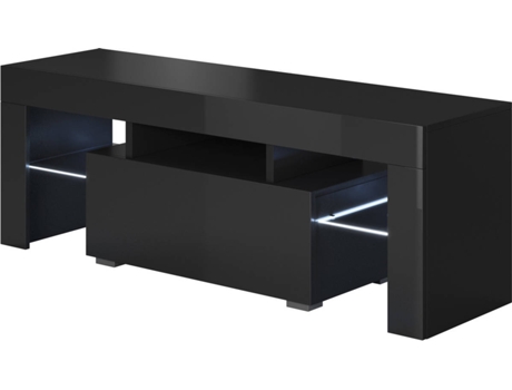 Móvel de TV MÓVEIS BONITOS Elio (130 x 35 x 45 cm - Melamina - Preto)