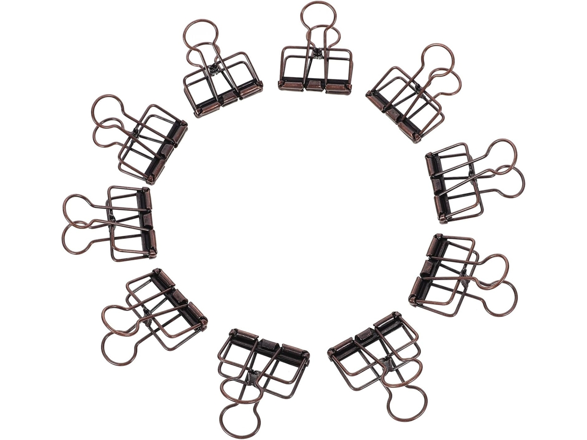 Conjunto De 10 Prendedores Metal Para Documentos, Design Vazado Em Liga Metálica, Organizadores Compactos E Leves Para