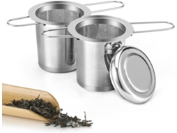 Conjunto De 2 Infusores De Chá Em Aço Inoxidável 304 Com Cabo Dobrável E Tampa, Ideais Para Chá A Granel