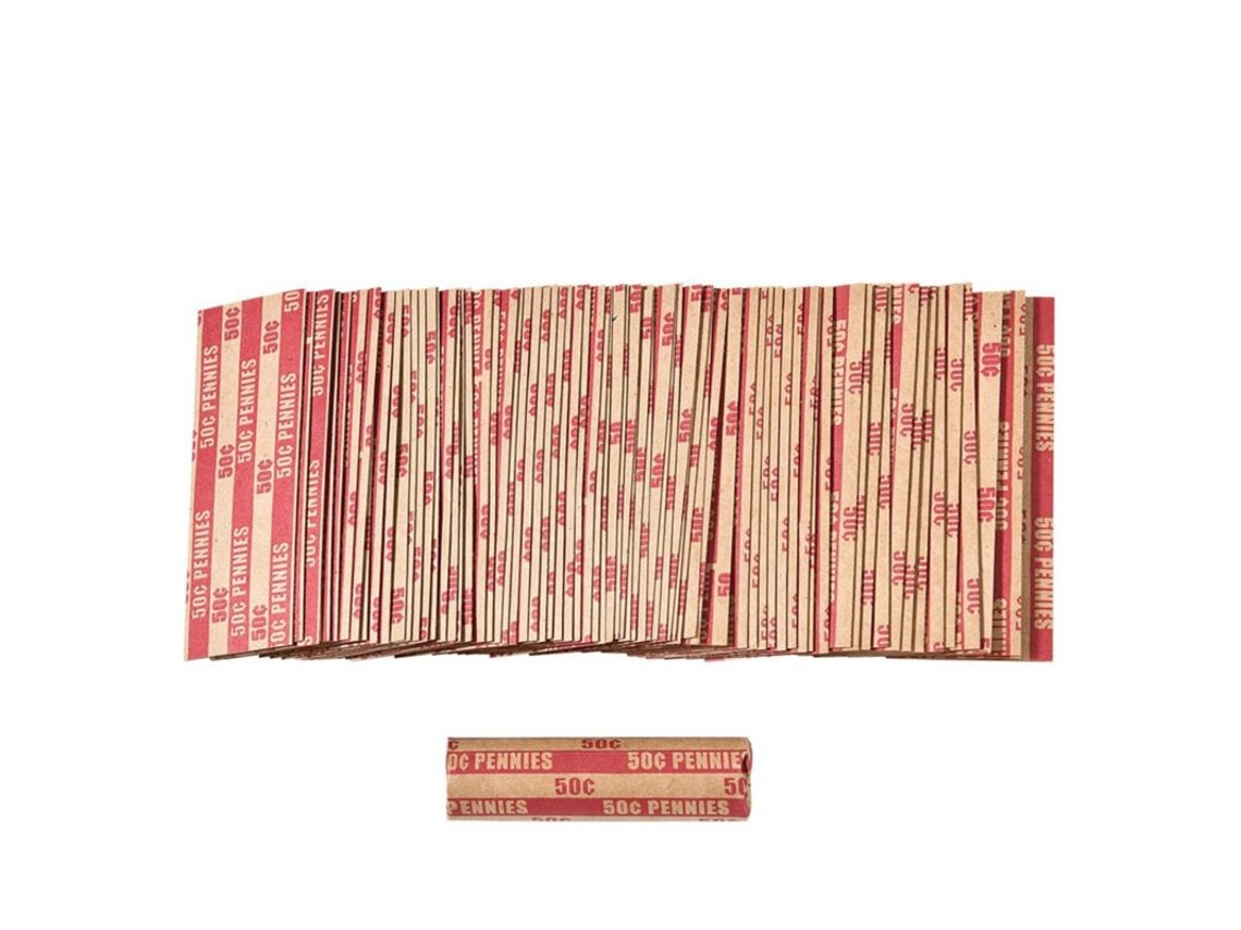 Rolos de Moedas, Capas Planas para Rolos de Moedas, 100 Unidades BRILVIBERA