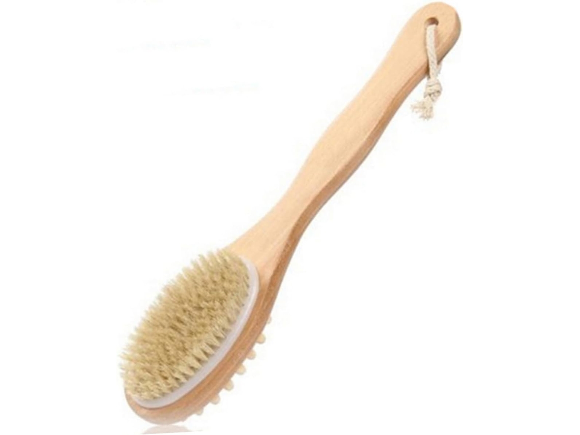 Escova De Banho Dupla Face Mipcase Com Cerdas Naturais, Escova De Chuveiro Para Cuidados Com O Corpo E Esfoliação No