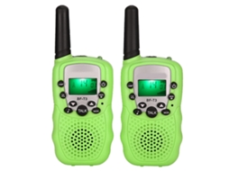Conjunto De 2 Rádios Walkie Talkie Infantis De 22 Canais, Uhf, De Longo Alcance, Na Cor Verde. Brilvibera