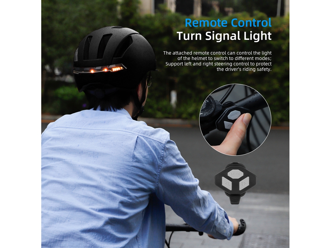 2026 casco de Bicicleta com Sinais Led, Luzes Dianteiras e Traseiras, Controle Remoto, Arejado e Confortável para Homens e Mulheres