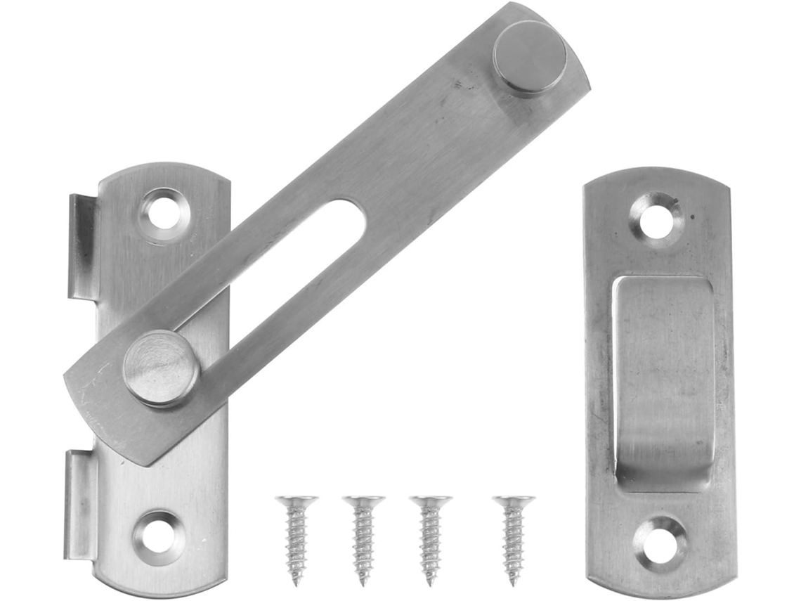 Fechadura De Trinco Porta Vaguelly, Fácil Instalação, Com Textura Escovada, Aço Inoxidável, 4 Polegadas,
