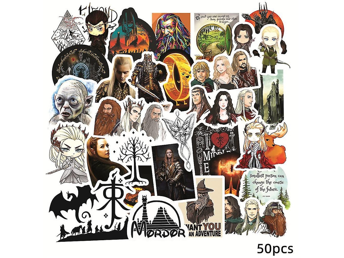 Conjunto Com 100 Adesivos Impermeáveis Ââdo Filme Hobbits Para Decorar Malas, Laptops, Canecas E Skates. Aquaforge