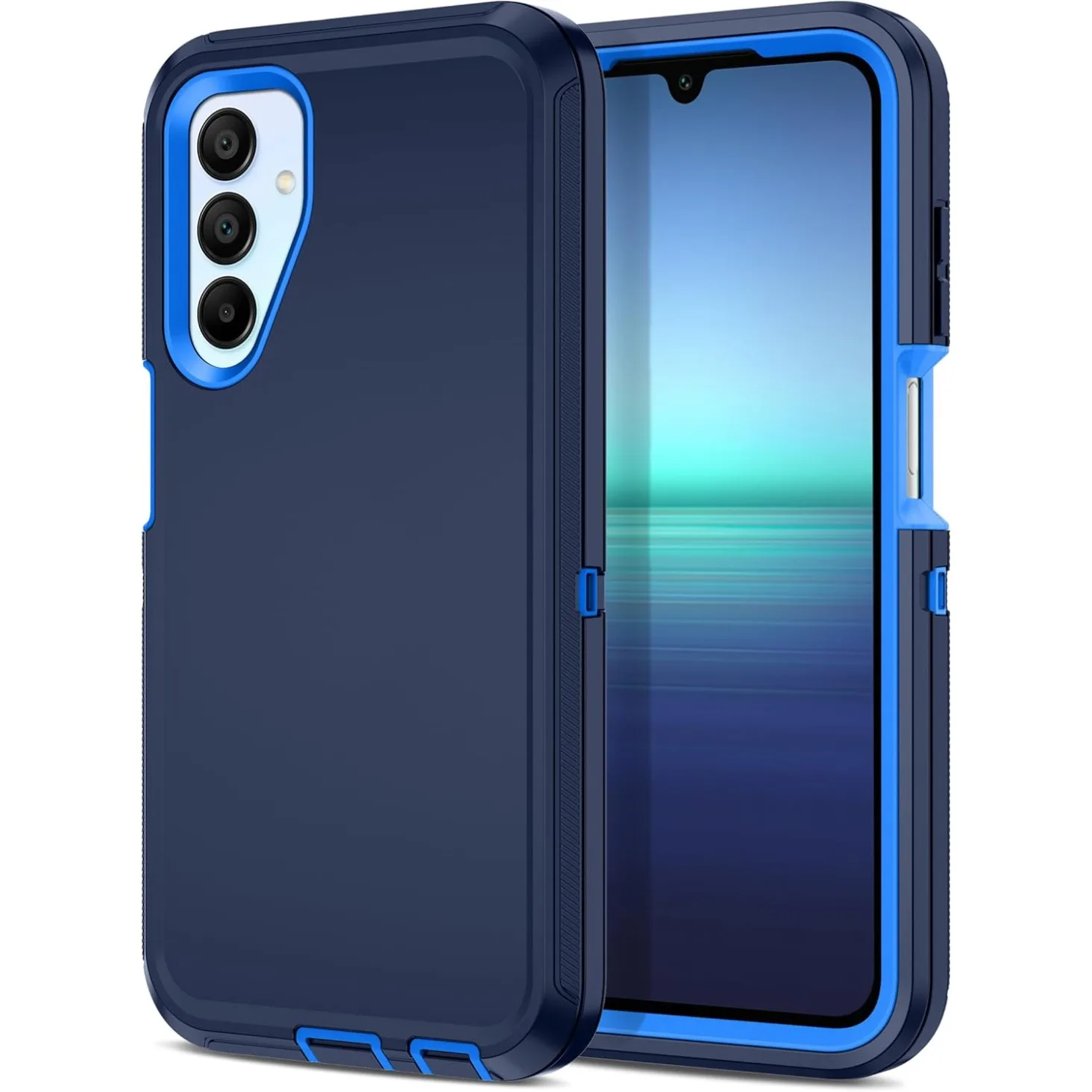 (azul Escuro, Galaxy S22 5g) Capa De Celular 3 Em 1, Resistente E Durável, Com Certificação Militar, À Prova De Quedas E Impactos.