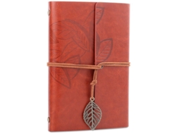 2026rebe caderno de Viagem Vintage de Couro Pu Marrom Carregável para Crianças, Mulheres e Homens Leaf