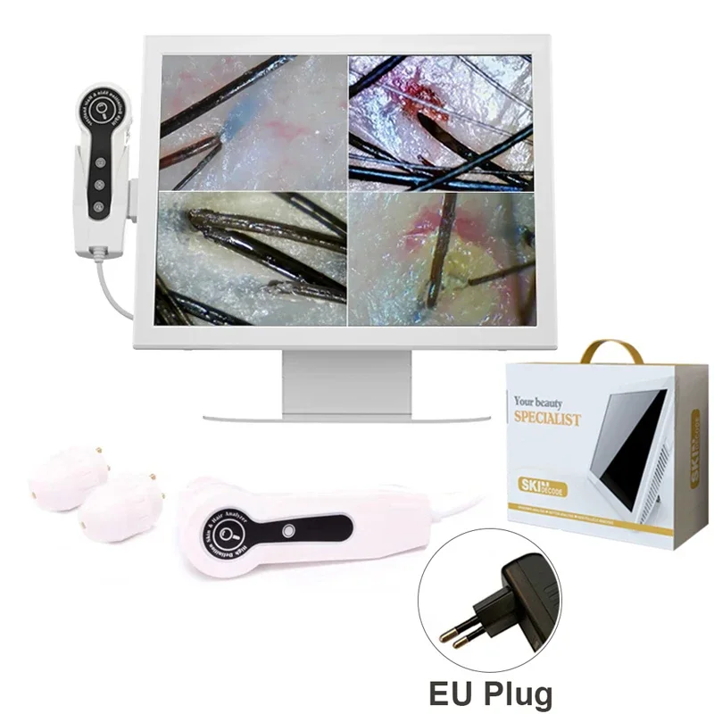 (norma Europeia) Analisador De Pele Digital De Alta Definição Com Detector De Câmera Profissional Para Cabelo E Couro Cabeludo