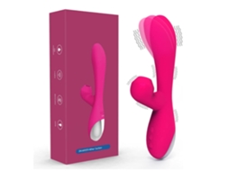 Brinquedos sexuais Anel de sucção clitoriano e dildo com vibradores para a glande peniana, para homens e mulheres, rosa