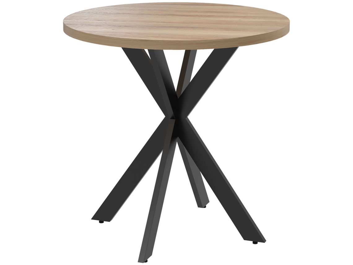 Mesa de Jantar Redonda 75x75cm para 2 4 Pessoas,moderna com Pé de Aranha Marrom BTFORUS
