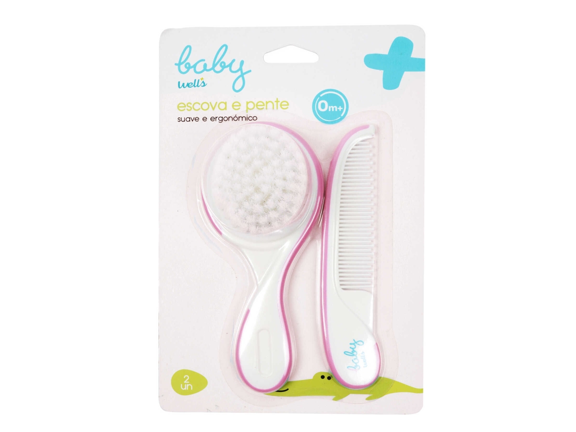Escova e Pente para Bebé Rosa BABY WELLS