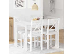 Vidaxl 5 Pcs Conjunto De Jantar Branco