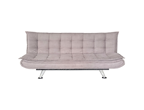 Sofá Cama de Três Lugares em Microfibra Cinza WE HOME (196 x 102 x 41 cm)