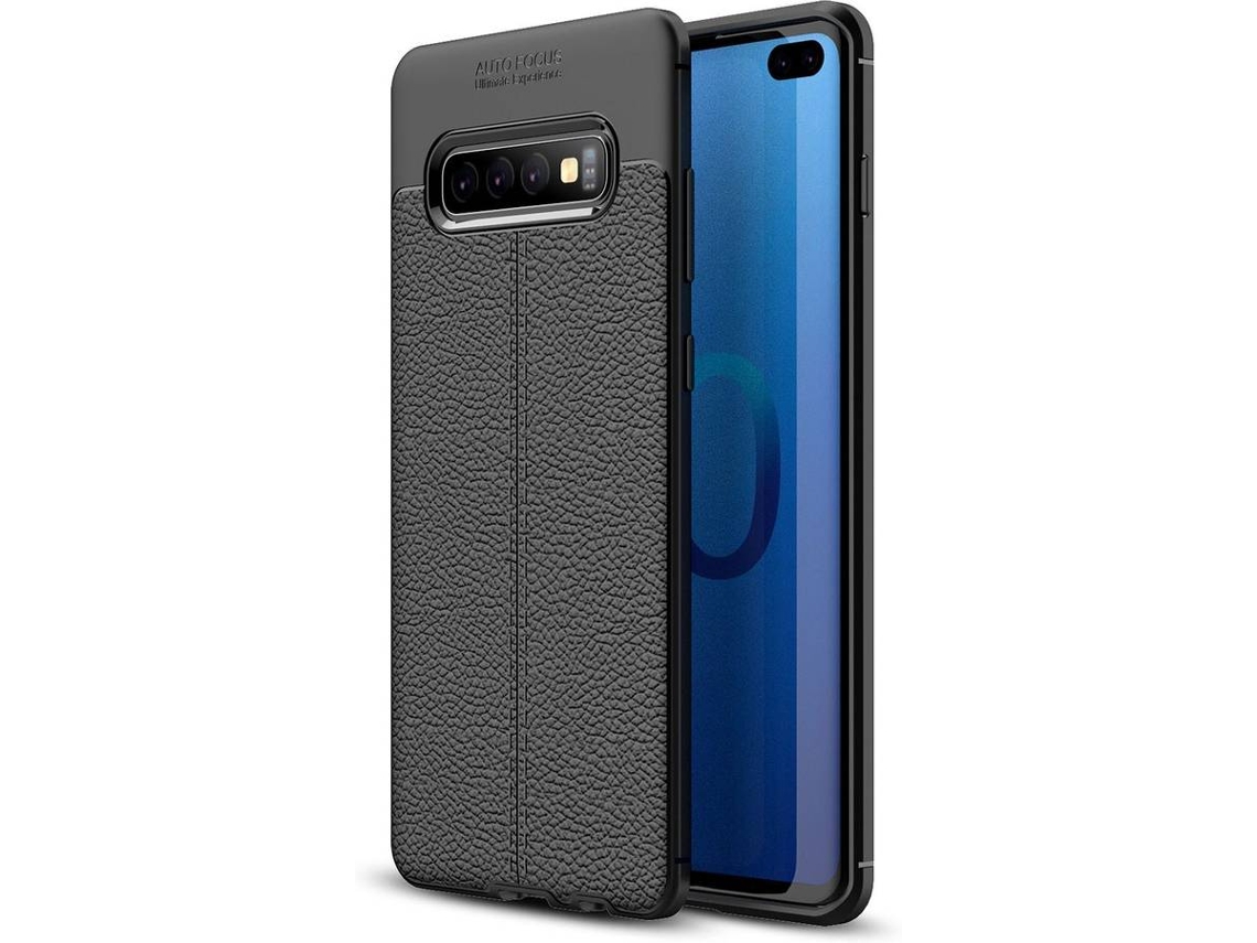 Capa e Película Samsung S10 Plus PHONESHIELD Rugged Leather Preto