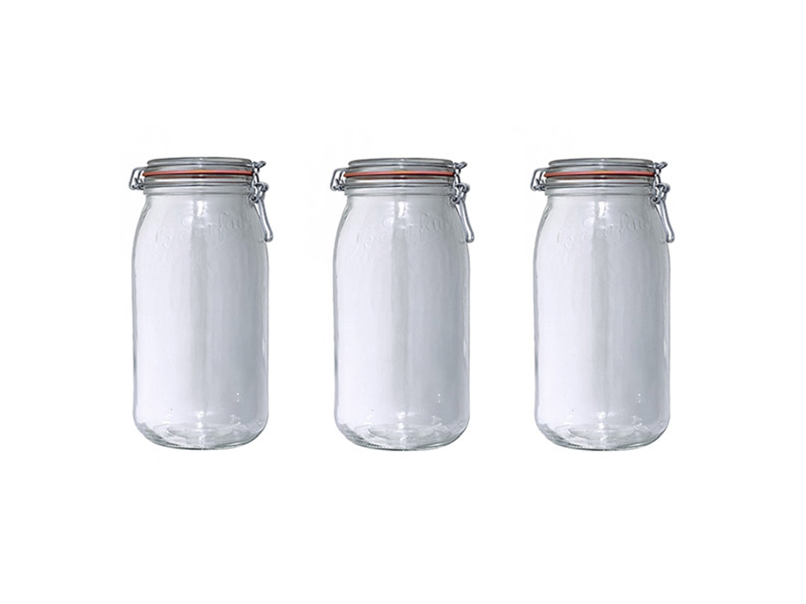 Conjunto De 3 Potes De Vidro 908378 (3 L)