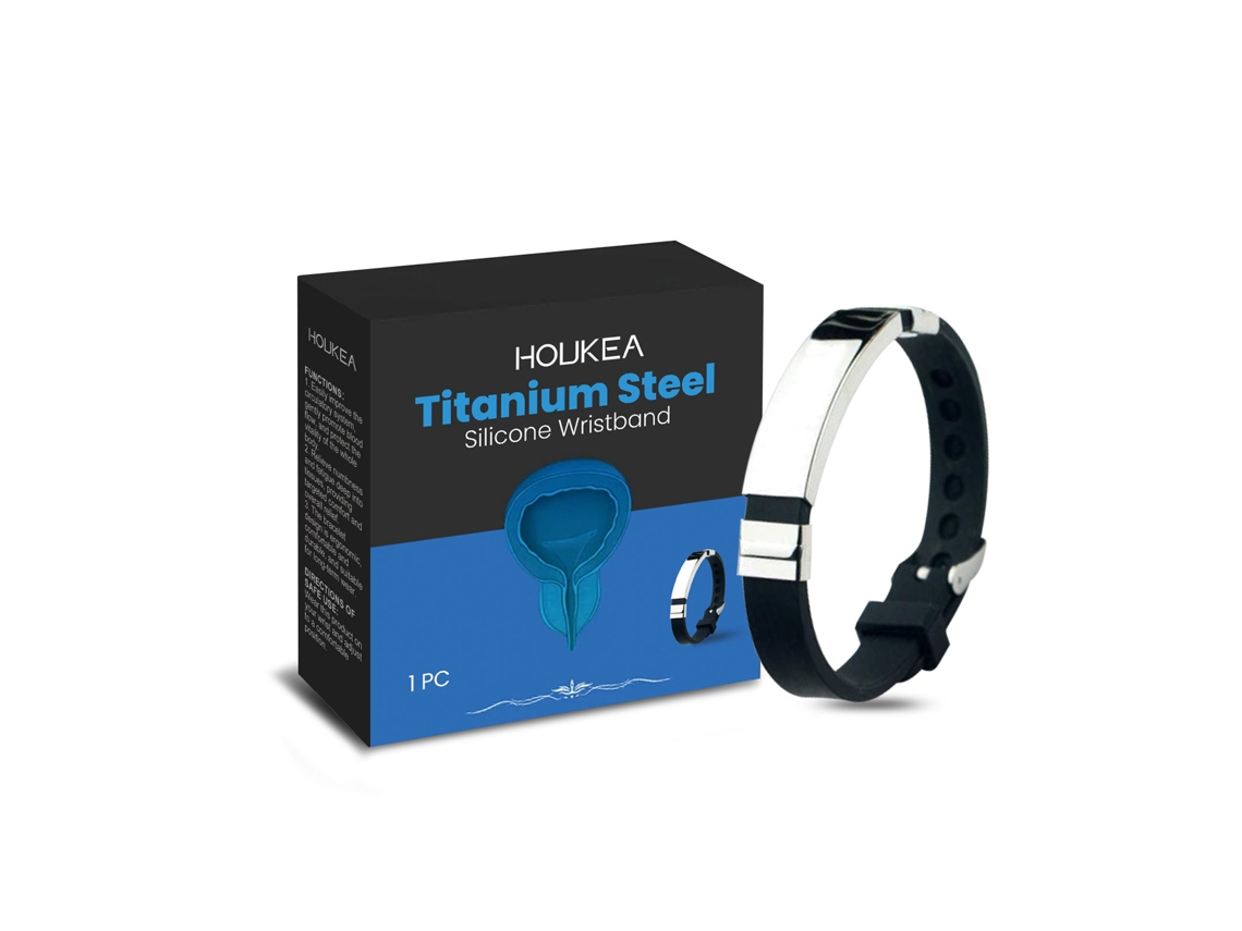 Pulseira Silicone Aço Titânio Moda Conforto