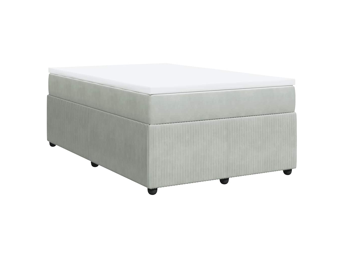 Cama Boxspring com Colchão 120x190 cm Veludo Cinzento Claro MAISON EXCLUSIVE