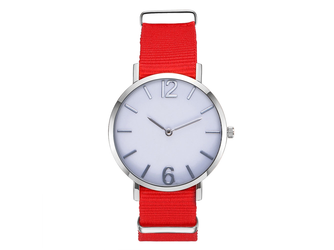 Relógio masculino de quartzo com pulseira de nylon, casual e elegante, preto.