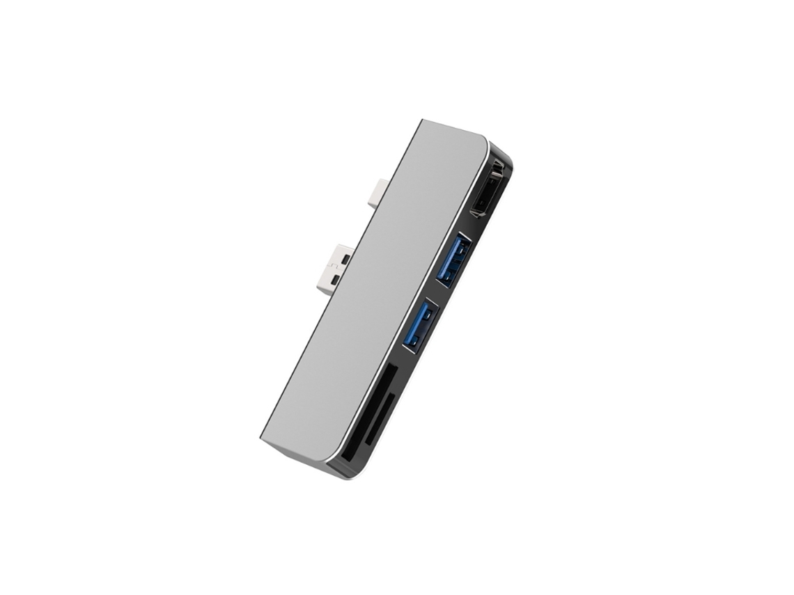 Estação De Ancoragem Bestvite Hub Usb 3.0 Para Surface Pro 4/5/6 Prata