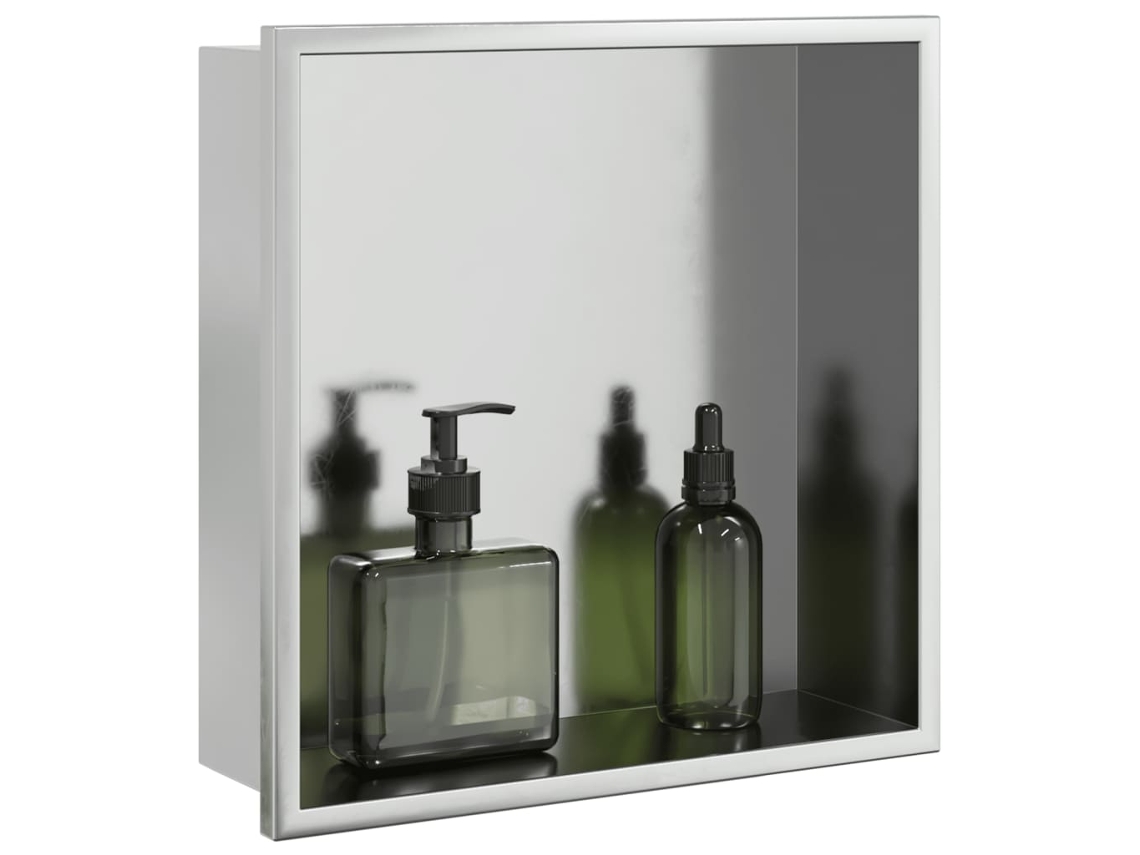 Vidaxl Nicho Parede P/ Duche 32x32x9 Cm Aço Inoxidável Prata Escovada