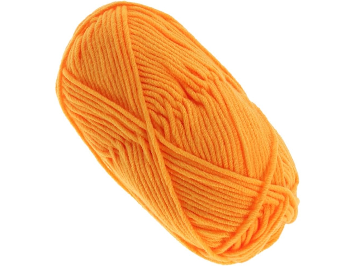 Fio De Algodão, 50 G, Laranja, Macio Para Crochê De Cachecóis E Gorros