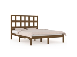 Bed Frame, Bed Frames Vidaxl Marrom Madeira De Pinho (200 X 200 Cm)