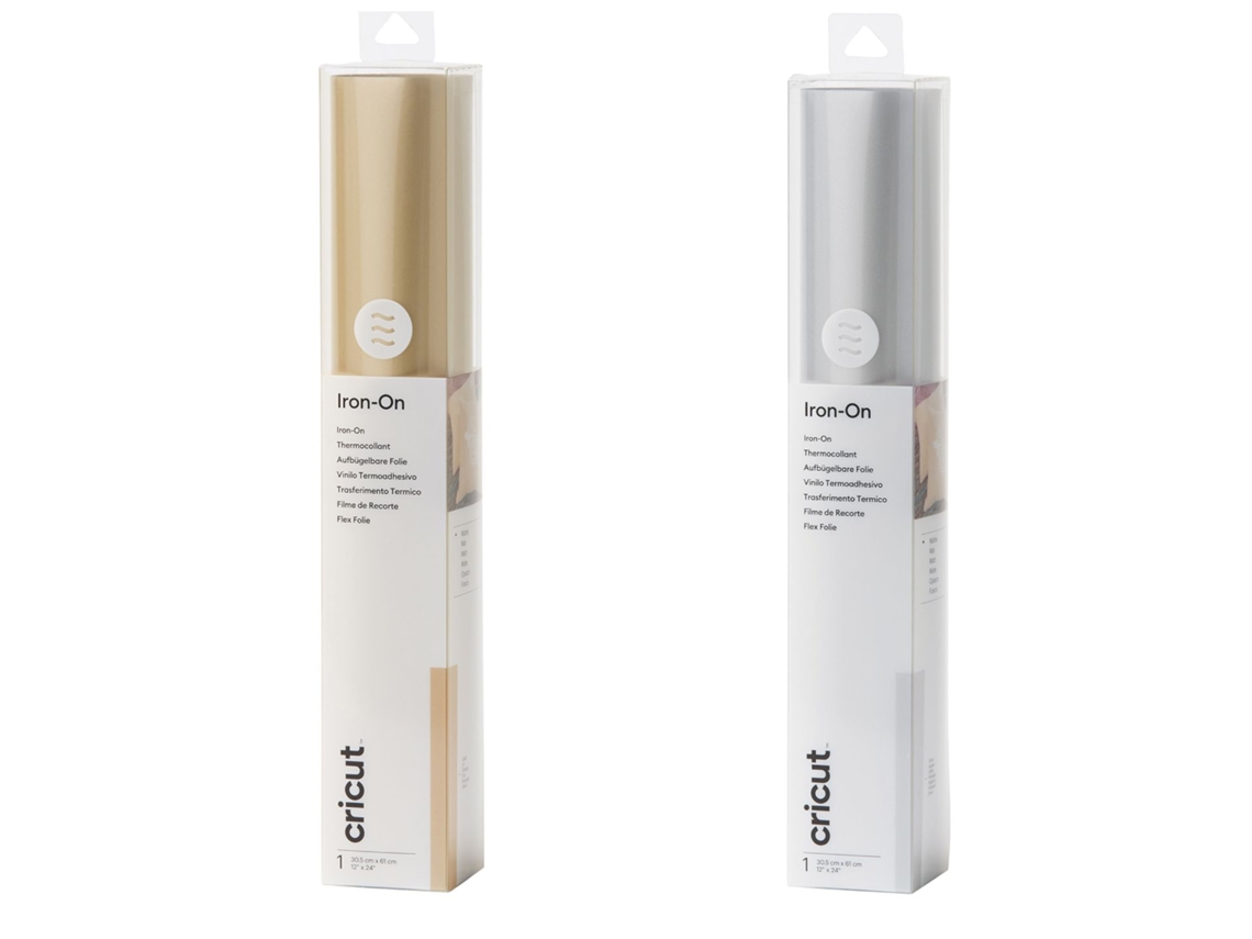 2 Folhas Flex Cricut Matte Iron-On Ouro + Prata Cricut
