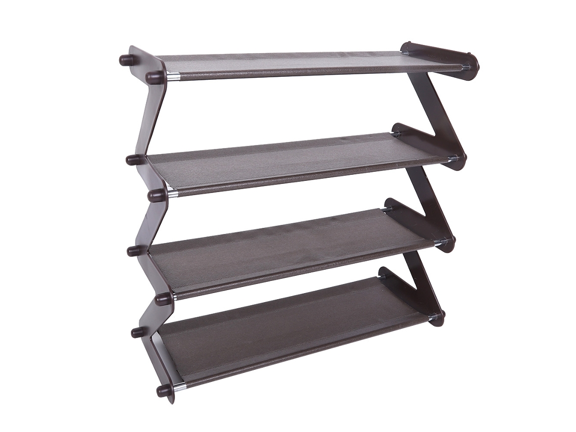 Rack de Sapatos de Aço Inox 4 Níveis Organizador para Casa Armazenamento Café | S/MARCA