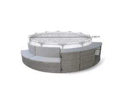 Revestimiento Para Piscina  K2o  Half Surround 306 306x40x70 Cm Set Semicircular De 4 Piezas Bancos Y Almacenamiento